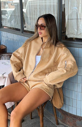 Confidence Level Suede Jacket Honey