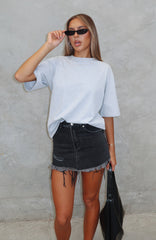 Amelia Denim Mini Skirt Black Acid