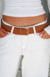 Robin Belt Tan Faux Suede
