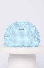 Getting Ready Cosmetic Bag Blue Gingham