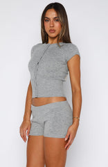 Almost Love Knit Shorts Grey