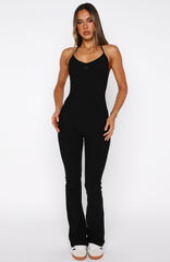 Kinetic Flare Jumpsuit Black