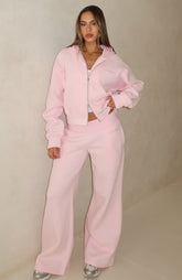 Come A Long Way Wide Leg Sweatpants Pink