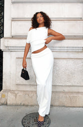 Dancing At Night Knit Maxi Skirt Snow