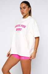 Winning Team Oversized Tee White/Bubblegum