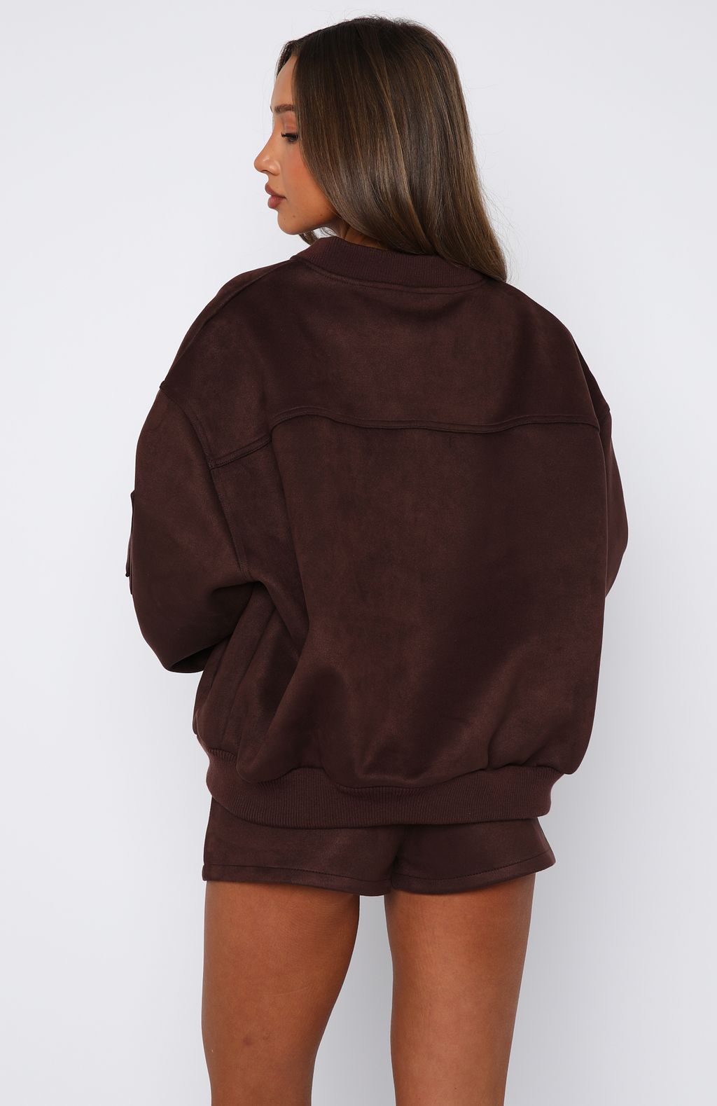 Between Us Faux Suede Shorts Chocolate