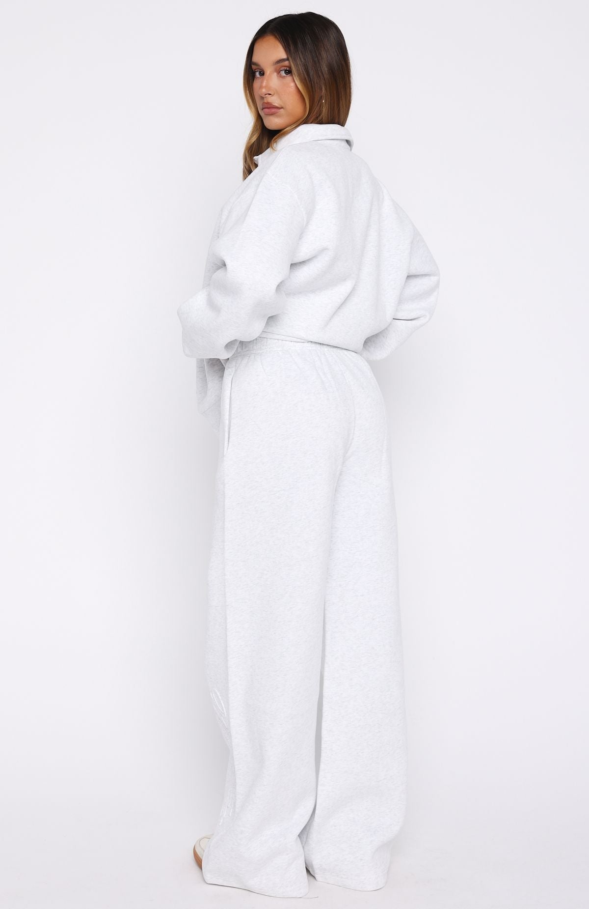 Chill Moves Wide Leg Sweatpants Grey Marle