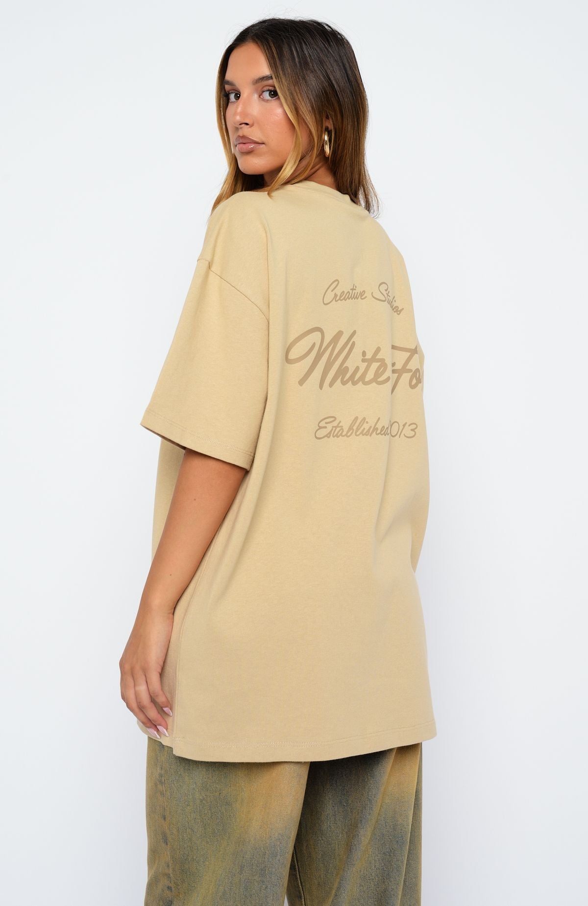 Creative Studios Oversized Tee Oatmeal