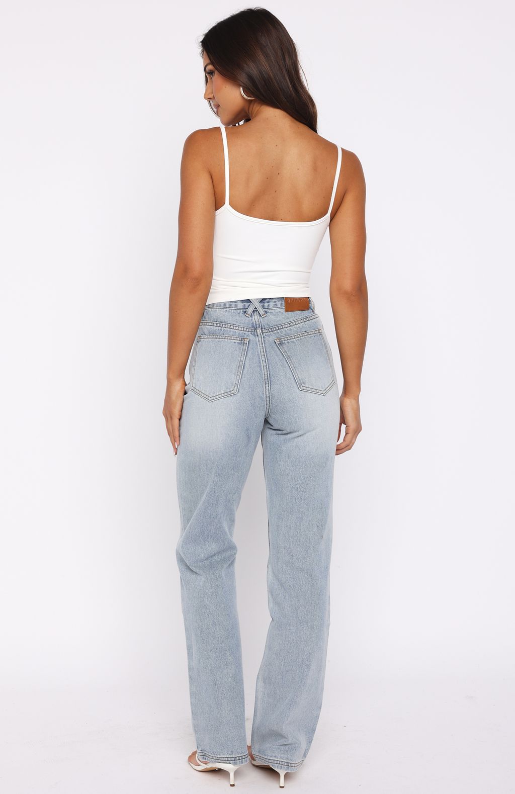 Alyssa High Rise Straight Leg Jeans Light Blue