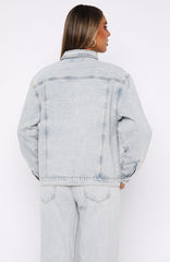 Adriana Oversized Denim Jacket Glacier Blue