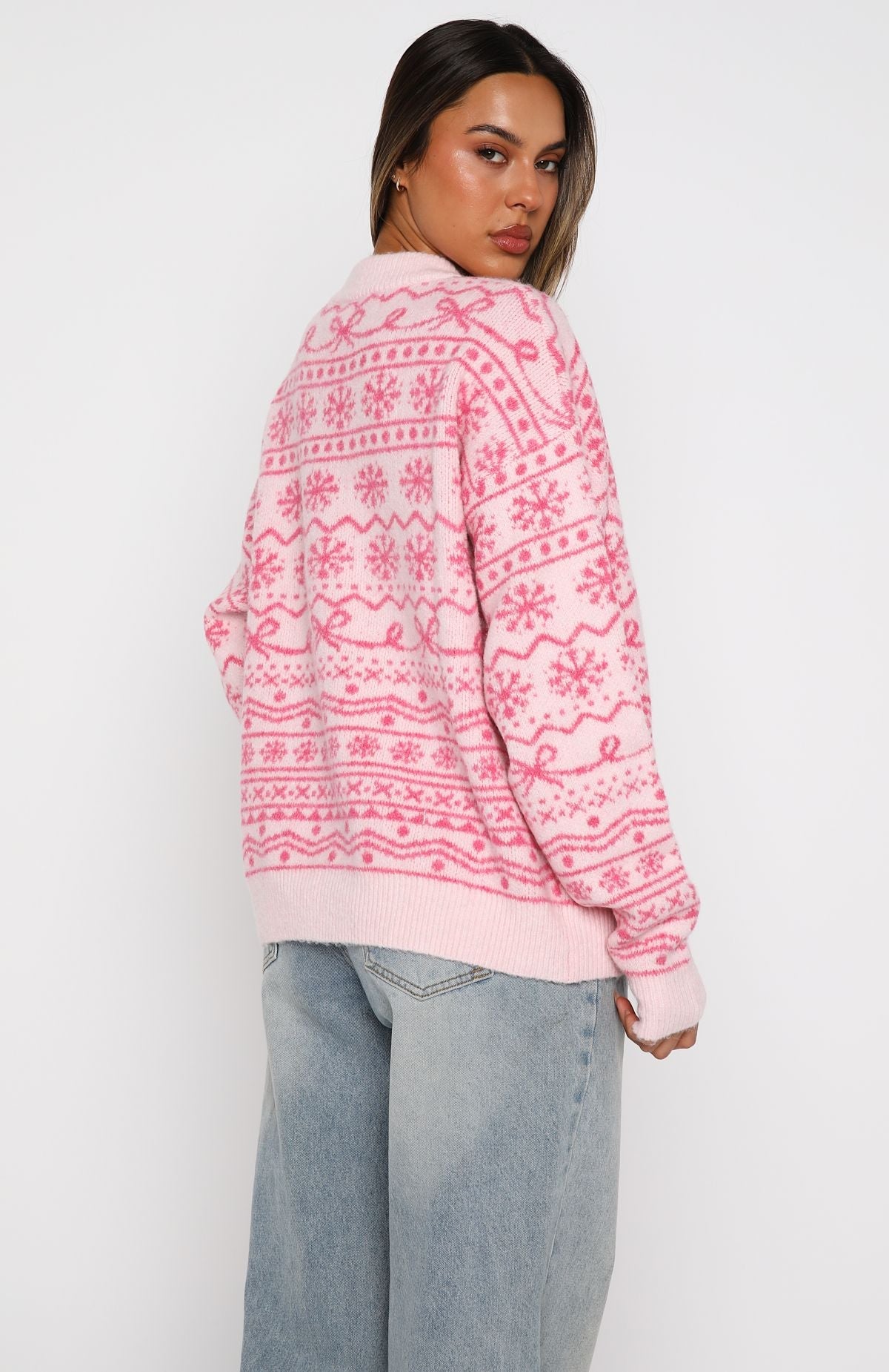 Arctic Fire Knit Sweater Baby Pink
