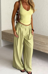 Figuring Out Feelings Pants Chartreuse